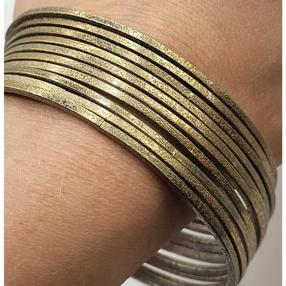 Set of 9 Gold Bangle Bracelet 2.75in